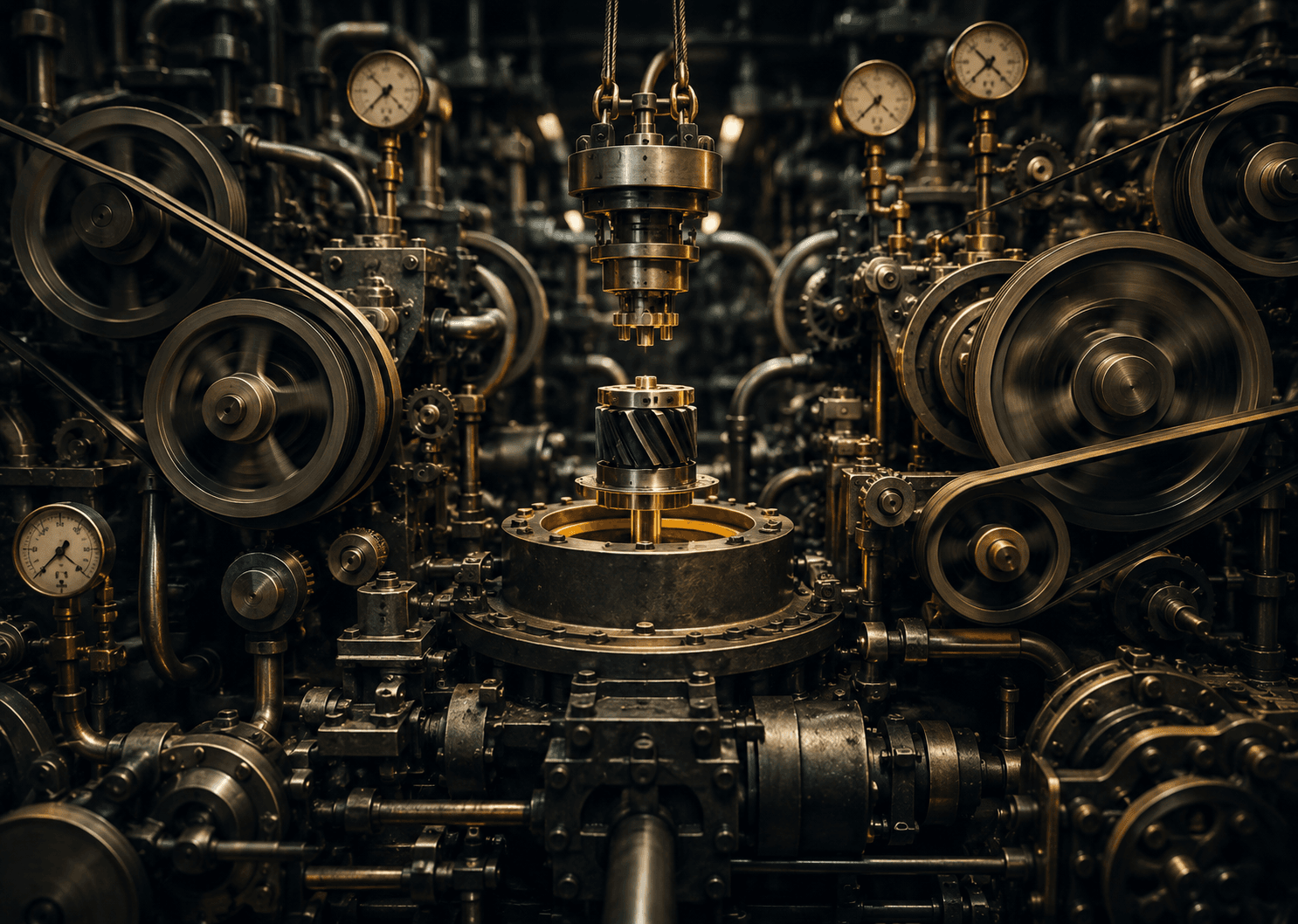 A machine with one small central part being swapped out while the larger structure around it keeps running unchanged.